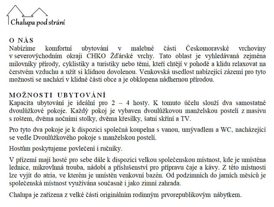 Chalupa Pod Strani Teleci Exteriör bild